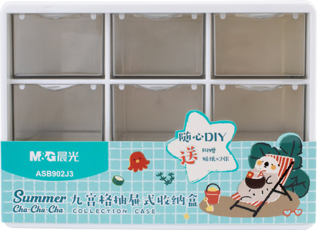 Przybornik do przechowywania  Cha Cha 9 szuflad 1 szt. mix