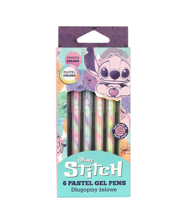 Długopisy żelowe Disney Fashion Stitch pastel 6 szt.
