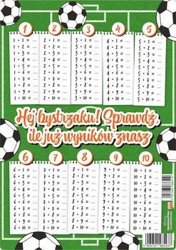 Plansza edukacyjna A4 TABLICZKA MNOŻENIA PIŁKA