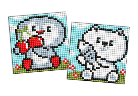 Diamentowa mozaika na magnesie IDEYKA 9x9 cm kids Pingwin i Niedźwiadek