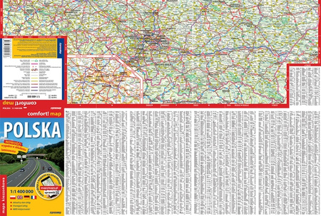Polska mapa samochodowa 1:1 400 000 laminat midi 2022