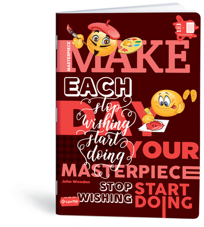 Paczka Zeszyt A4 40k kratka Mar Mar Emoti aplikacja pakiet 10szt.