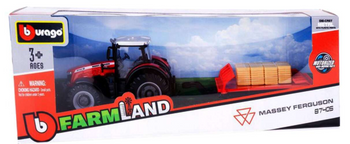 BBURAGO MODEL TRACTOR WITH TRAILER MASSEY FERGUSSON 8740S 10CM