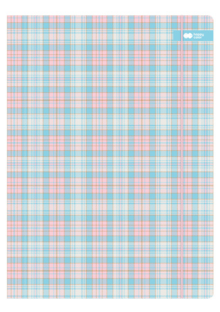 Paczka Teczka A4+ kartonowa z gumką Mild kratka błękitna Happy Color 10 szt.