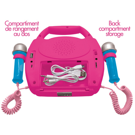 Głośnik Bluetooth Disney Princess z dwoma mikrofonami, efektami świetlnymi oraz akumulatorem w zestawie MP320DPZ