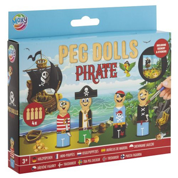 Zestaw drewnianych laleczek do pomalowania Piraci