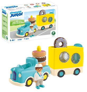 Playmobil JUNIOR Szalony Donut Truck z funkcją układania i sortowania 71702