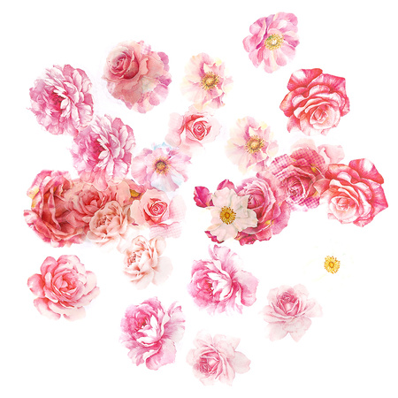 Naklejki Pet Kwiaty Romantic Pink 30 szt.