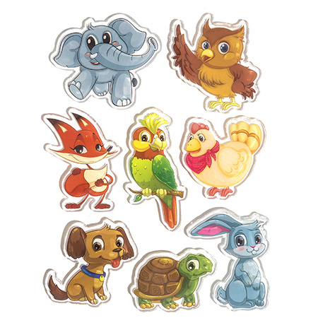 Naklejki żelowe Słodkie Zwierzaki 8 szt.