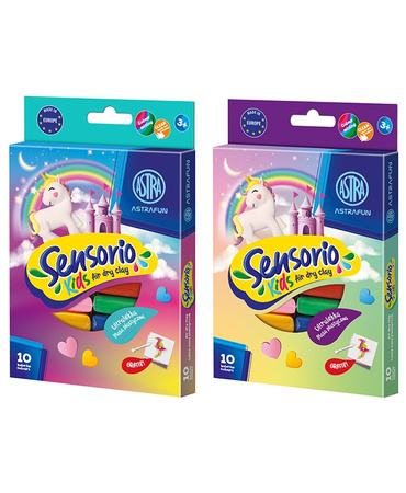 Masa plastyczna Astrafun Sensorio Kids Jednorożec 10 kolorów 1szt.mix