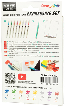 Pisaki pędzelkowe Brush SESW30-ST8MGPL 8 kolorów