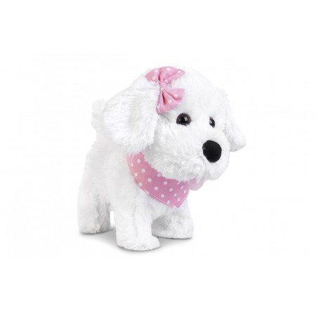 Piesek chodzący na smyczy Natalia biały