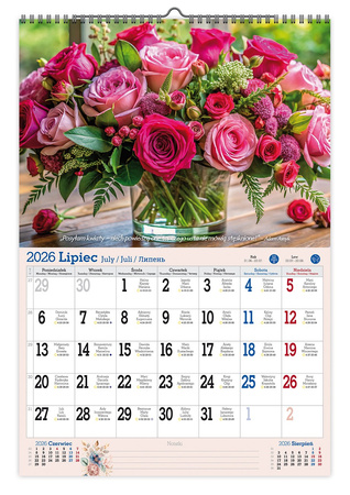 Kalendarz 2026 ścienny Kwiaty dla ciebie A3 V3