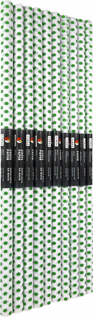 Paczka Bibuła marszczona 50x200 kropki zielone na białym 10 rolek