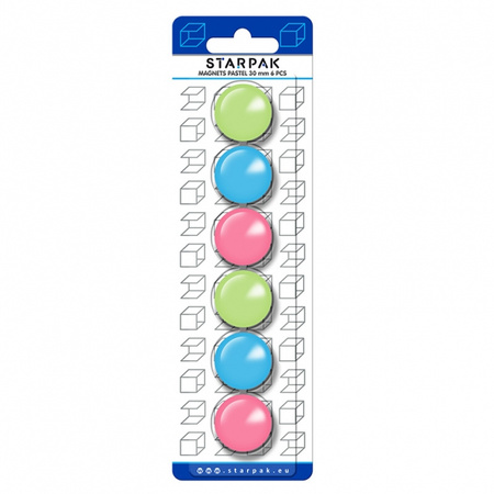 Magnesy pastel 30mm 6 sztuk
