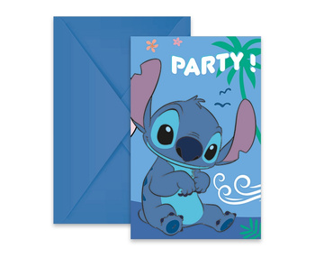 Zaproszenia z kopertami Stitch & Angel Disney 6szt.