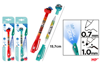 Długopis Szpiegowski MP UV z podwójną końcówką Dinozaury blister 1szt.mix