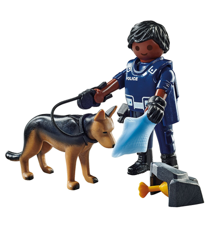 Playmobil Policjant z psem tropiącym 71162