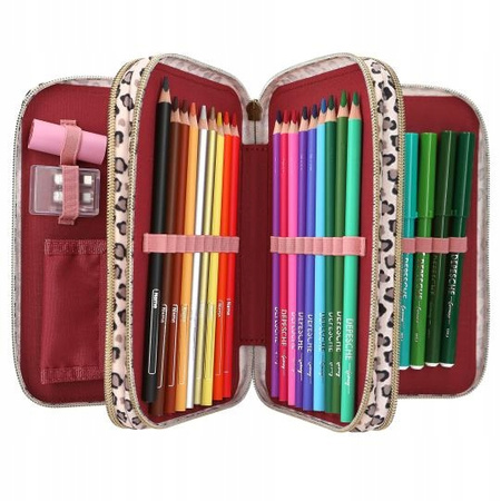 Piórnik potrójny z wyposażeniem Top Model Leoheart 13640A