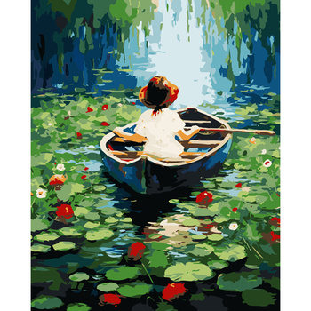 Malowanie po numerach Łódka 40x50 cm