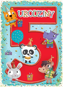 Karnet B6 Zwierzaki 5 Urodziny
