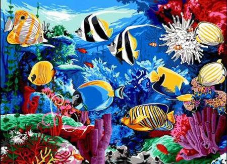 Diamentowa Mozaika Ryby w oceanie NO-1006782