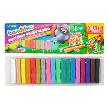 Plastelina bambino kwadratowa 18 kolorów