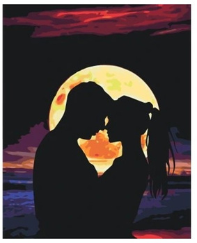 Diamentowa Mozaika Zakochana para cienie na tle księżyca NO-1009645