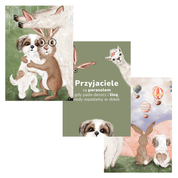 Zestaw Plakatów A4 Przyjaźń 3 sztuki