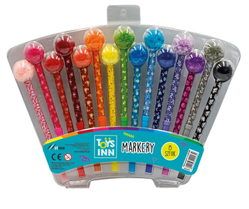 Markery z pomponem 15 kolorów ToysInn STN 9032