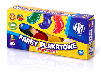 Farby plakatowe Astra 8 kolorów 20 ml