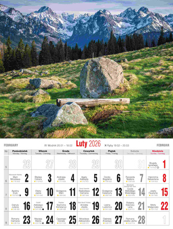 Kalendarz 2026 Tatrzańskie pejzaże KSMS-8