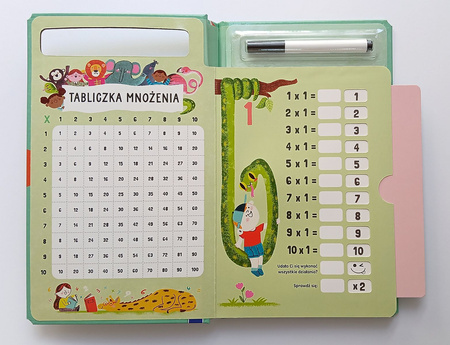 Tabliczka mnożenia z flamastrem suchościeralnym