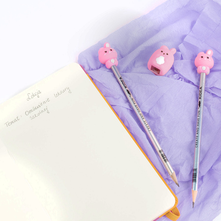 Zestaw 2 ołówki i temperówka Króliczek Kidea