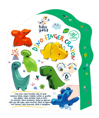Kredki na palce Dinozaury 6 kolorów