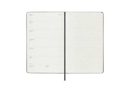 Kalendarz 2025 12M Moleskine L tygodniowy czarny 13x21