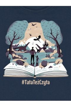 Koszulka męska Baśniowa Kraina #TataTeżCzyta granatowa L