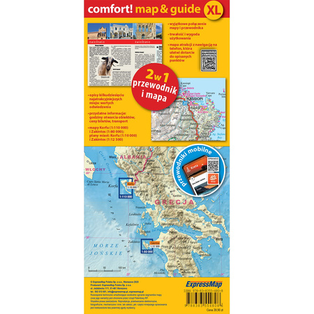 Korfu i Zakintos map&guide XL laminat 2025
