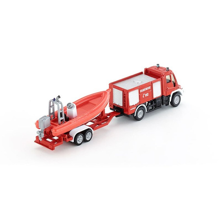 Straż pożarna Unimog z łodzią Siku 16 S1636