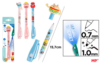 Długopis Szpiegowski MP UV z podwójną końcówką  Jedzonko blister 1szt.mix