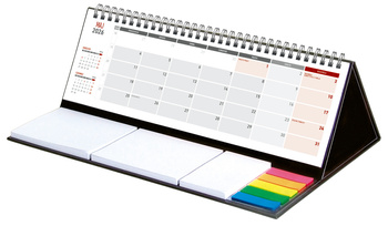 Kalendarz 2026 z notesem MAXI miesięczny spiralowany czarny