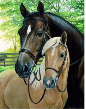 Diamentowa Mozaika Konie dwa zdjęcie NO-1006540