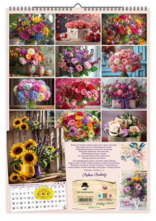 Kalendarz 2026 ścienny Piękne bukiety A2 V6