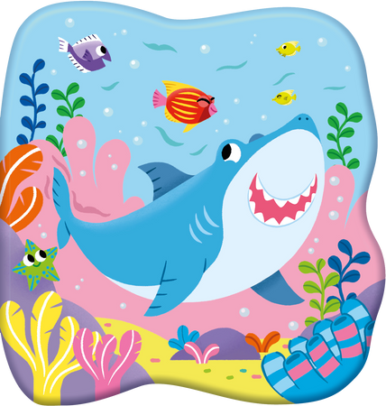 Uśmiechnięty rekin. Zabawa w kąpieli