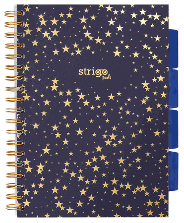 Kołozeszyt Strigo B5 Project Book Gwiazdy czarny kratka