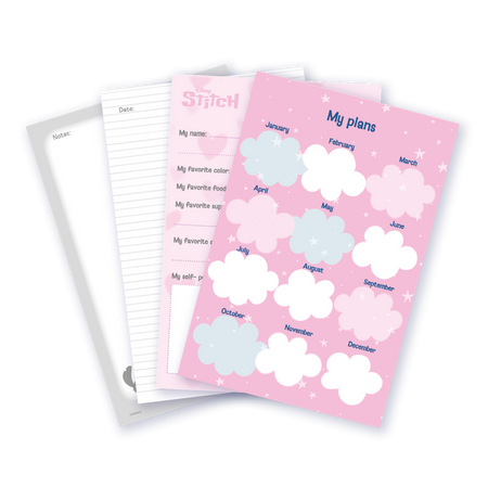 Notes A5 80k. Disney Fluffy Stitch black