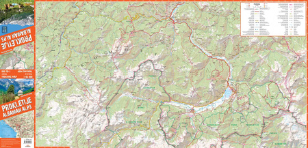 Prokletije Durmitor Albanian & Montenegro Alps trekking map 1:65 000 laminat 2024