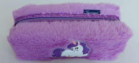 Piórnik tuba duża YM8476 Jednorożec fiolet futerko
