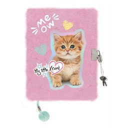 Pamiętnik A5 Włochacz z kłódką My Little Friend Pastel Kitty 96 k.