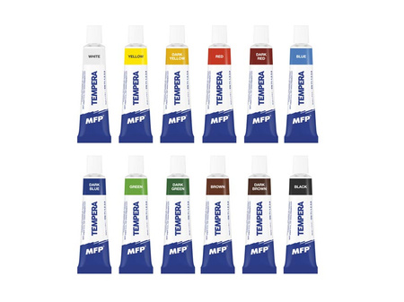 Farby tempera 12 kolorów 12 ml 6300357